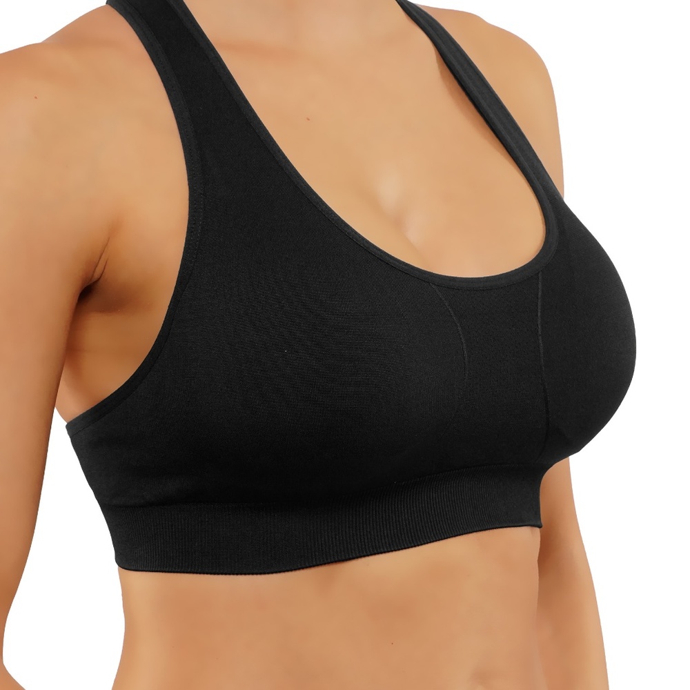 Sports Bra t-back soft and breathable 1004 yoga workout gym top support push-up - Picture 2 of 4